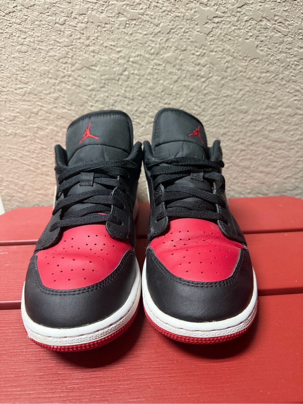 Nike Air Jordan Black and Red Low-Top Sneakers